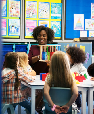 Group of diverse students at daycare